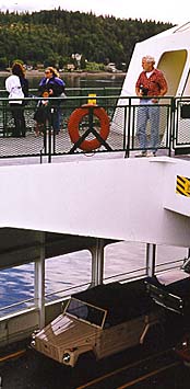 Rover on a boat ride