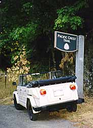 Rover hiking the PCT